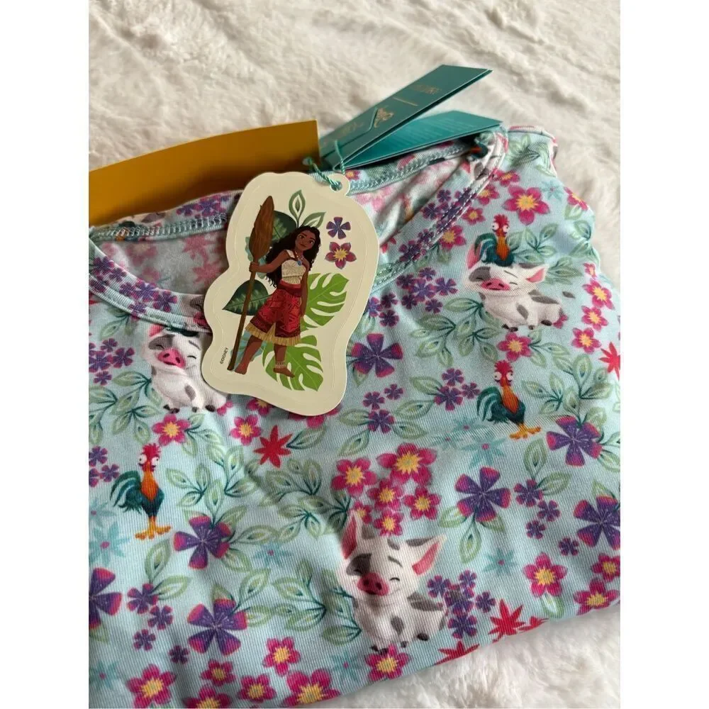 NWT Posh Peanut Classic Pajama Set Moana Disney Pua 7/8